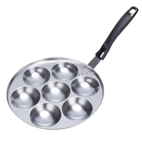 Toolvvik Parrilla de Pulpo de 7 Agujeros con Asa, Sartén para Panqueques, Poffertjes, Sartén para Panqueques Rellenos para Restaurantes y Tiendas.