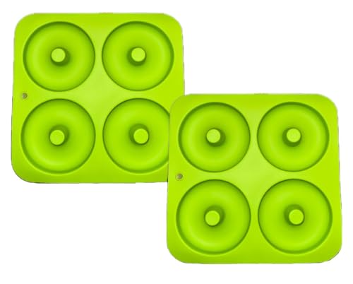 Donda's House® Pack 2. Molde donut silicona. Verde. Moldes donuts y reposteria. Moldes antiadherentes. Silicona sin BPA. (VERDE)