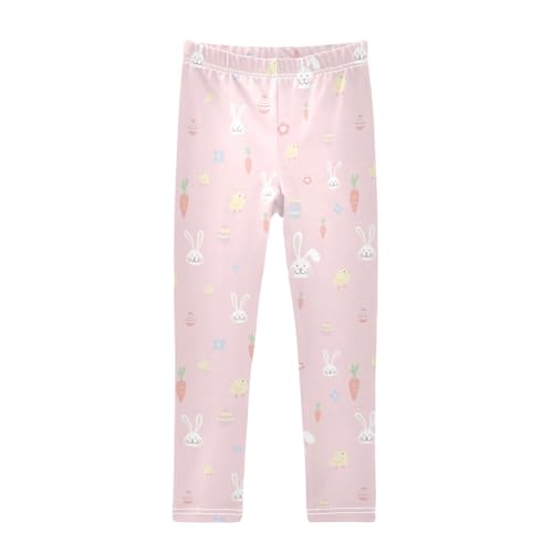 Rabbit and Chicken Girls Leggings,Workout Leggings for Girls Toddler Athletic Legging Size for 3-10T