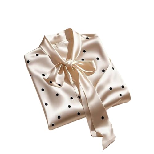 Chemise satin pois manches longues femme pour un look chic et fluide
