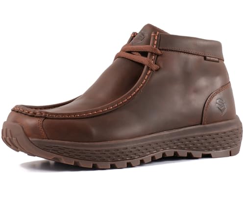 SUREWAY Men's Chukka Boots,Fashion and Comfort Driving Shoes,Lightweight Durability Leather Moc Toe...