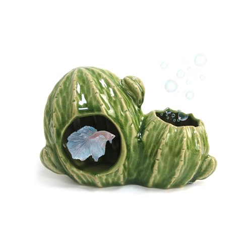 Deapeey Aquarium Decor Cave Betta Fish Tank Accessories Ornaments Cactus House Hideout for Shrimp...