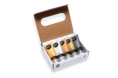 perfect ideaz • 5 x 75 ml Acryl-Farbe Metallic, 5 Farben, hochdeckend, auf Wasserbasis – Bild 6