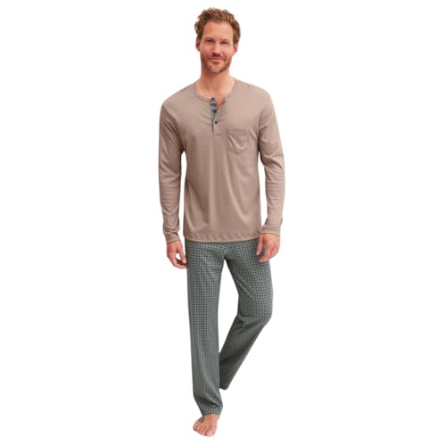 Image of Calida Men's Short Pyjama Set - 100% Cotton Sleepwear Shorts & Top, breathable men's pajamas, relax choice