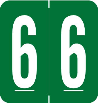 Doctor Stuff - File Folder Labels, Number 6, VRE/GBS 8860 MatchSYS #1 - VRNM Series Chart Stickers, Green, 1.3"x 1-1/4", #6, 500/Roll