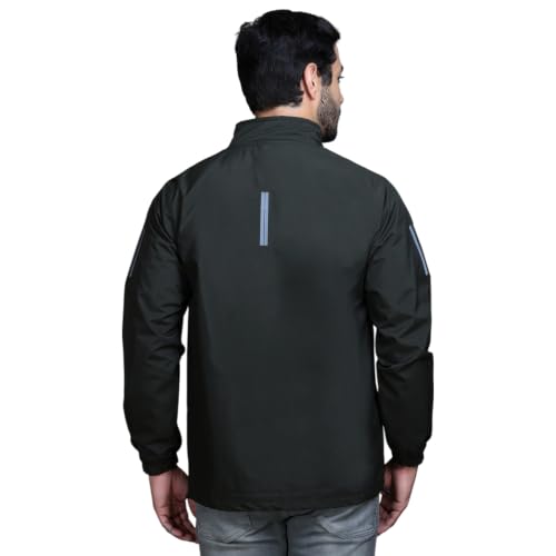 Image of TFA Mens Windcheater Jacket |Zip Closure| Sports Wear| Water Resistant |Rainy Season | Reflector
