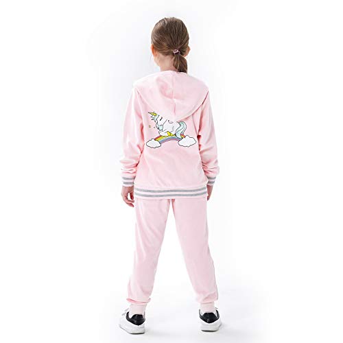 Mgeoy Girls Tracksuit Unicorn Jogging Suits Sets With Hood For Kids Girls Size 14 Pink #TOP1