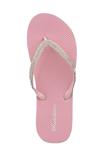 Image of REDVOLUTION Women's Rhinestone Sandals Soft Platform Footbed Midsole Fashion Flip Flop