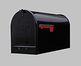 SoB Extra-Large Black Galvanized Steel Post-Mount Mailbox, 11.69in. W x 14.98in. H x 24.82in. L - Extra Large Black Locking Mailboxes for Outside Post Mount