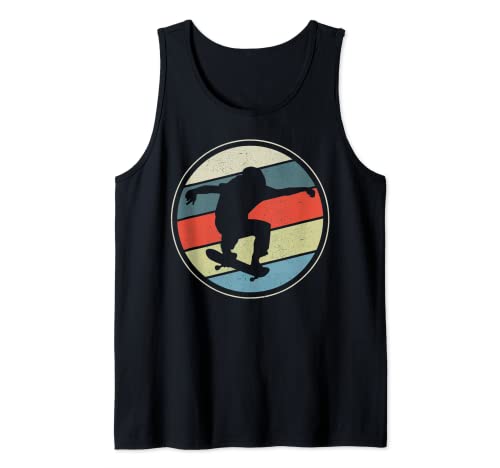 Skateboarder Vintage Design Tank Top, Black