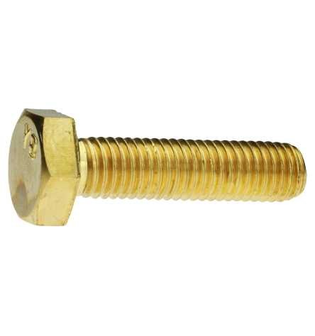 Reidl Sechskantschrauben mit Gewinde bis Kopf 12 x 55 mm DIN 933 Messing blank 50 Stück