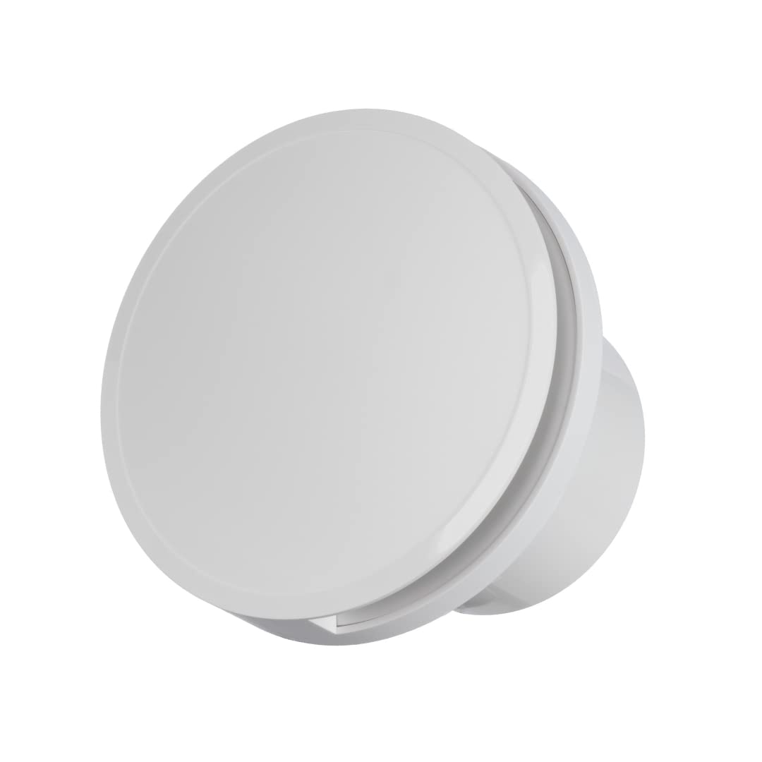 EUROPLAST Ø 100mm Aspiratore Bagno con Timer e Sensore di Umidità - Ventola Aspirazione Bianca - Estrattore Aria - Ventilatore da Parete per Cucina, Garage, WC