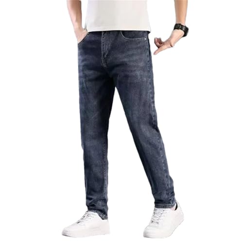 Men Denim Pants Slim Fit Narrow Leg Denim Trousers Chic Daily Streetwear Jeans