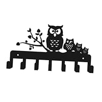 Alipis Wall Mounted Coat Rack Owl Design Iron Key Holder Decorative Hanging Coat Hook for Home Entryway Bedroom Kitchen