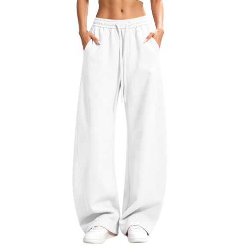 Wide Leg Sweatpants Women Baggy Barrel High Rise Drawstring Sweat Pants - image 1