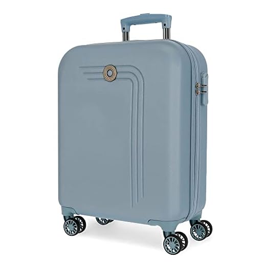 Movom Riga Maleta de Cabina Azul 40x55x20 cms Rígida ABS Cierre combinación 37L 2,8Kgs 4 Ruedas Dobles Equipaje de Mano