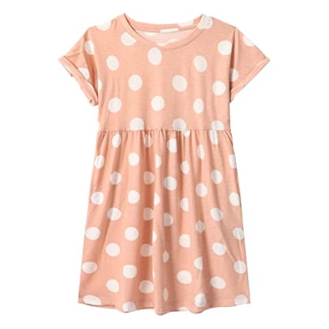 DaniChins Girl Casual Short Sleeve Floral Print Dress with Pockets (#4, 10) Cover