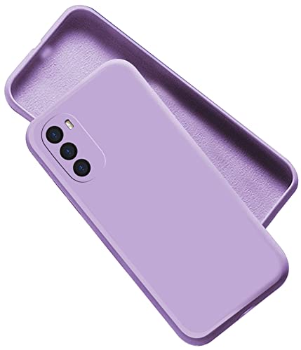 Image of A rtistque Liquid TPU Silicone Matte Shockproof Flexible with Camera Protection Soft Back Cover Case for Motorola Moto G52 / G82 5G - Purple