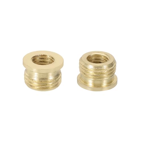 Image of PATIKIL 7mm Lamp Holder Finial Cap Adapters, 2 Pcs Male 1 /8 IP (3 /8 inch) to Female 1 /4-27 Brass Lamp Holder Finial Full Thread Adapter Lamp Finials Connector for Lamps Finials Install