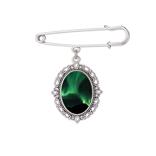 Broche Art Déco Vert Nuit cadeau idéal de taille M pour femme chic