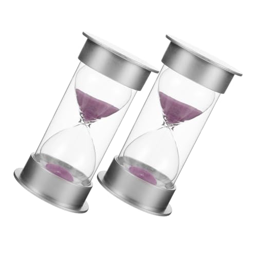 TOPBATHY 2 pièces Minuteur Sablier Décoratif Horloge Sable pour Maison et Bureau Décoration Borosilicate avec Sable Naturel