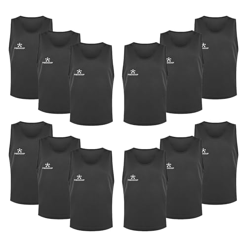 FIBOGOUP Chaleco de entrenamiento de fútbol, camiseta de fútbol para niños y adultos, accesorios de entrenamiento de fútbol, chalecos para entrenamiento de equipo (negro XL), Negro , XL