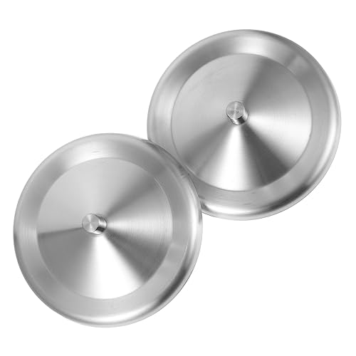 BEBEMOKO Stainless Steel Cup Lids 2pcs Round Coffee Cup Covers Heat Insulation Mugs