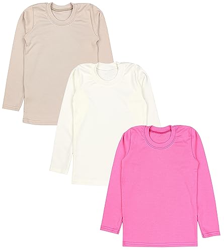 TupTam Mädchen Langarmshirt 3er Pack Langarm Unterhemden Basic...