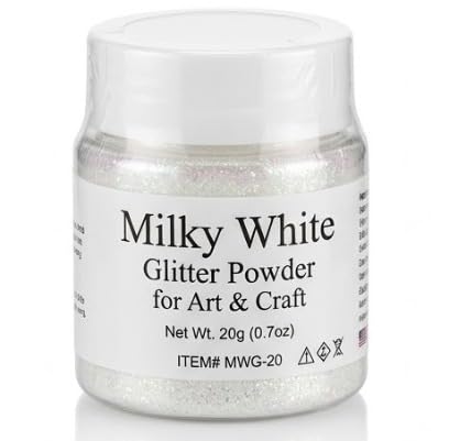 Milky White Glitter Powder 20g for Art and Craft, Pearl Shimmer Dust for Resin, DIY Decoration, Nail Art and Painting-image-45