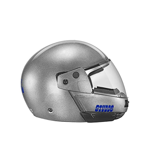 Image of Studds Ninja Pastel Plain Flip Up Full Face Helmet (Silver Grey, M)