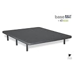 Matnature | Base Tapizada 3D l Estructura Estable Madera | Bastidor Metálico Super Resistente | Transpirable Aireadores Sistema FreshAir | Altura Base + Patas +/- 30 cm (135 x 190 cm, Gris)