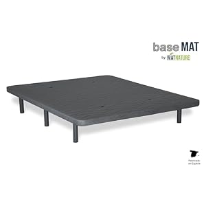 Matnature | Base Tapizada 3D l Estructura Estable Madera | Bastidor Metálico Super Resistente | Transpirable Aireadores Sistema FreshAir | Altura Base + Patas +/- 30 cm (135 x 190 cm, Gris)