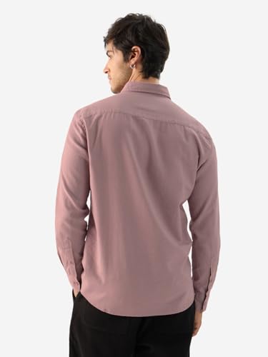 Image of The Souled Store Bold Black Men and Boys Long Sleeve Collared Neck Buttoned Front Regular Fit Cotton Linen Shirts