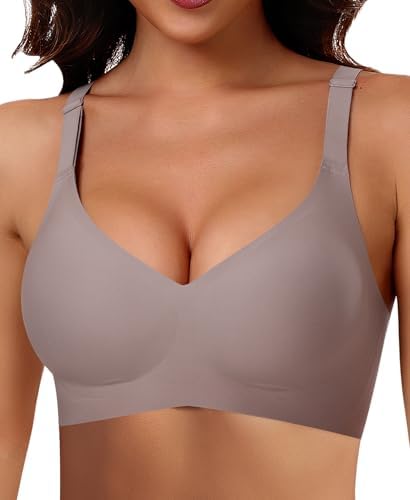 Ganado Damen BH Ohne Bügel Nahtloser BH Bequeme Weiche Glatte BHS Bügellose BHS Tiefem V-Ausschnitt Bralette Soft Bra Bustier