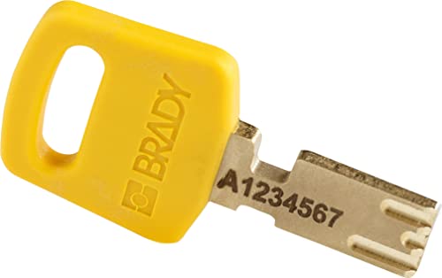 Image of Brady CPT-YLW-38AL-KD SafeKey Padlock, Yellow, 3.0 in H x 1.25 in W x 0.75 in D