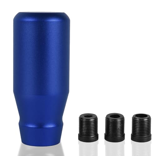 muge racing 80mm/3.15\" Car Shift Knob, Aluminum Weighted Automotive Gear Shift Manual knobs Lever with 3 Threaded Adapters M8 M10 M12 x 1.25, Universal for Vehicle (Blue)