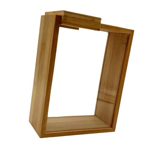 Wooden Sliding Lid Grain Food Container Bamboo Dry Food Organizer