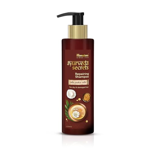Image of Himalaya Ayurveda Secrets Damage Repair Shampoo for Dry & Frizzy Hair| 10x Damage Repair with Bhringa, Coconut | Paraben Free | 200 ml