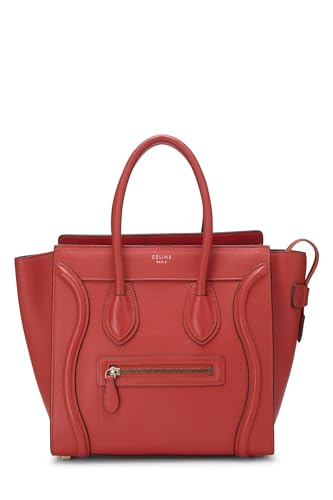 Céline, Pre-loved Orange Drummed Calfskin Luggage Micro, Orange
