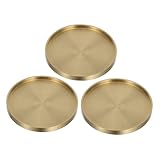 BAZEITFLOW 3 Piezas Posavasos de Latón Resistente para Tazas Pequeñas Soporte Decorativo para Bebidas Calientes y Frías de Unidades para Mesa de Comedor y Oficina