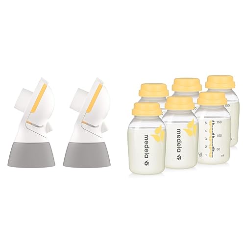 Medela PersonalFit Flex Replacement Connectors, 2 per Count & Breast Milk Collection and Storage Bottles, 6 Pack, 5 Ounce Breastmilk Container, Compatible with Medela Breast Pumps and Made Without BPA