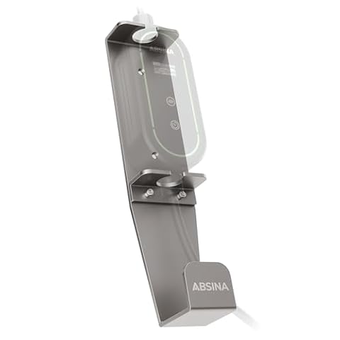 ABSINA aluminiowa uchwyt ściennych kabli ładowania typ 2 Schuko i CEE - uchwyt ściennych kabli ładowania wraz z akcesoriami montażowymi - 37 x 9 x 7 cm - uchwyt kabla ładowania typ 2, uchwyt kabla typ