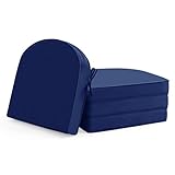 Outdoor Chair Cushions Set of 4: Waterproof & Fade Resistant Patio Furniture Cushions - 17 x 16 x 2 Inch Non Slip Round Corner Seat Cushion Pads with Removable Cover for Garden Yard Lawn, Navy Blue