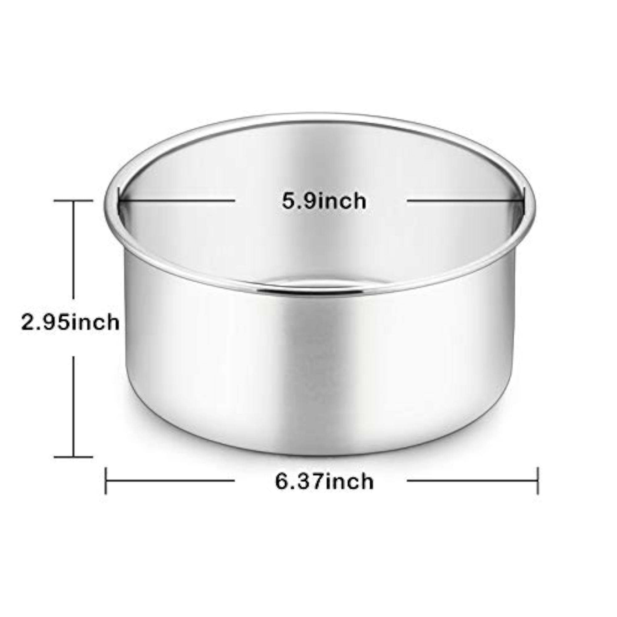 3Pcs Stainless Steel Deep Round Cake Pan Set, 6' x 2.95'