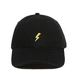 Lightning Storm Bolt Baseball Cap Embroidered Cotton Adjustable Dad Hat Black