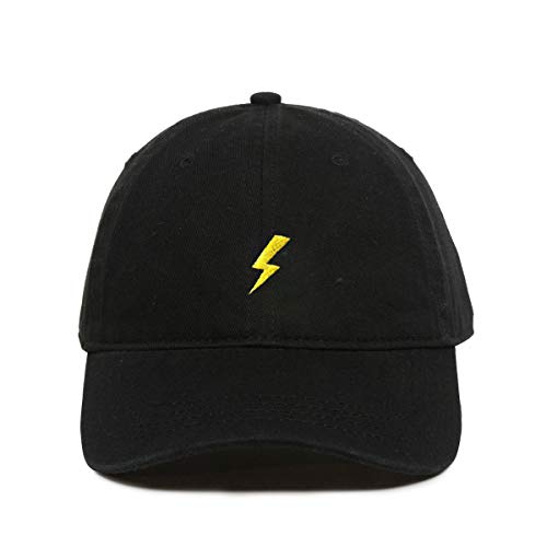 Lightning Storm Bolt Baseball Cap Embroidered Cotton Adjustable Dad Hat Black