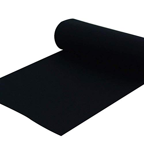 Moquette en Rouleaux Runner de L'allée de Mariage en Plein Air Coureur de Tapis Noire pour La Promene de La Fête Jetable 2.2mm épais de Tapis de Polyester D'épaisseur(Size:1×10m(3×33ft),Color:noir) Cover