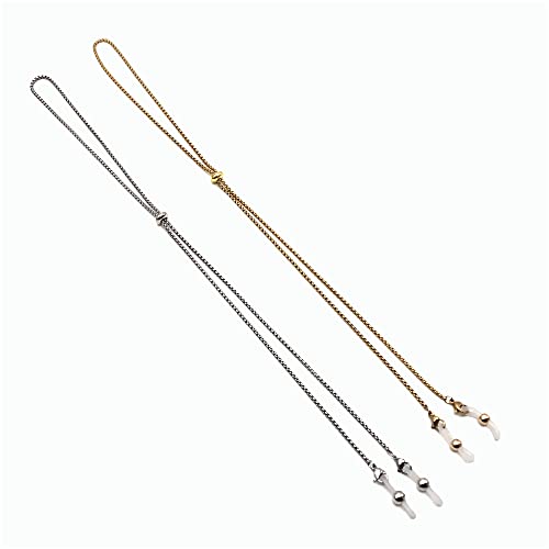 Metal Glasses Chain For Women Gold And Silver Eyeglasses Holder 2 Pcs Pack Women’s Eyeglass Chain Eyewear Retainer Eyeglasses Holder Around Neck #TOP6
