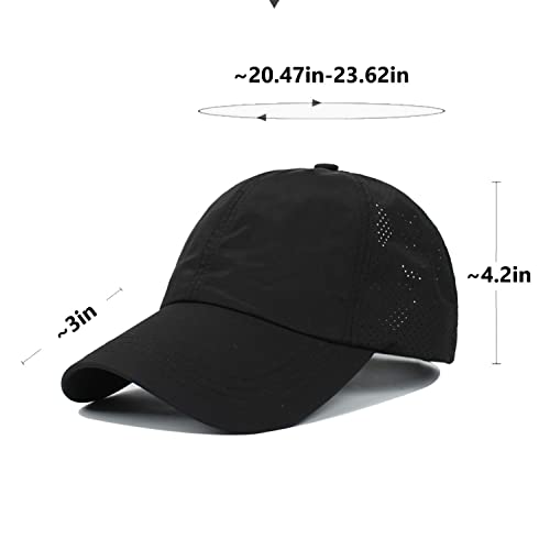 Litssin Quick Dry Hats For Mens Athletic Fitted Cap 2 Packs, Mesh Baseball Cap Workout Hats For Running Hiking Golf Fishing |Upf 50+ Waterproof #TOP3