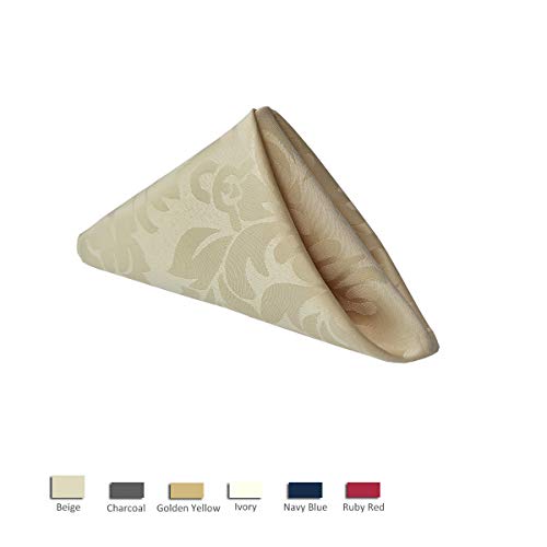 Servilletas de Tela Jacquard 20 x 20 Pulgadas Set de 4 Beige miniatura 3